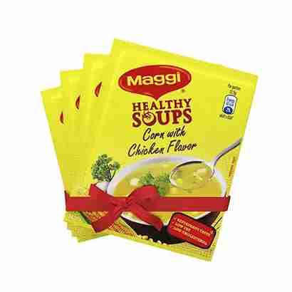 Nestlé MAGGI Healthy Soup Corn With Chicken Flavor (25 gm*4)